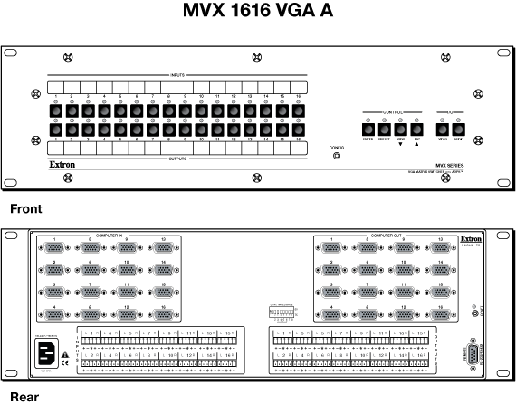 MVX 1616 VGA A Panel Drawing