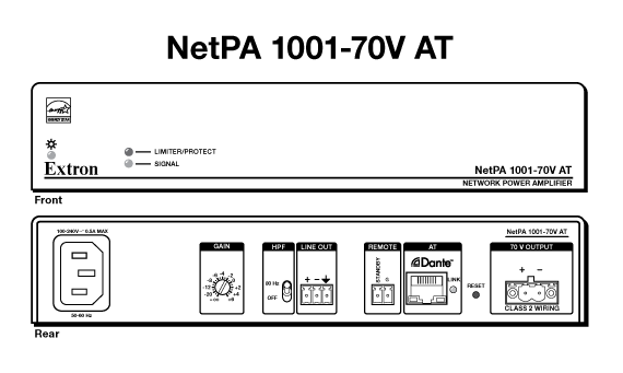 NetPA 1001-70V AT Panel Drawing