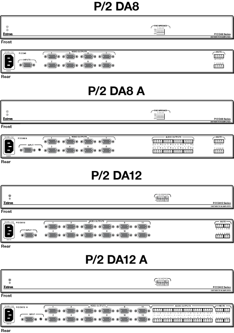 P/2 DA8 & P/2 DA12 Panel Drawing