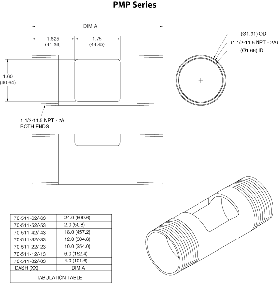 PMP Series Panel Drawing