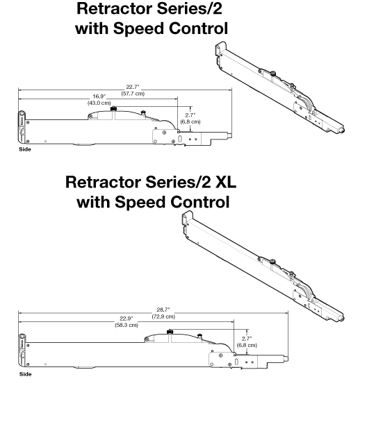 Serie Retractor XL Panel Drawing