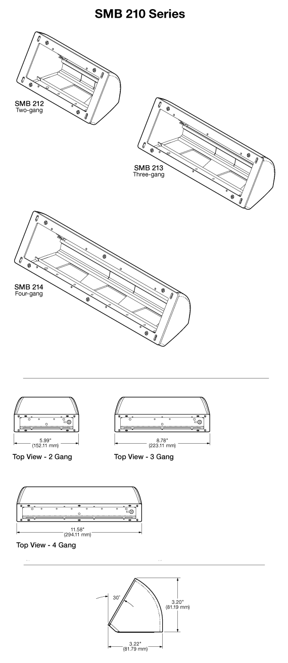 SMB 210 Series Panel Drawing