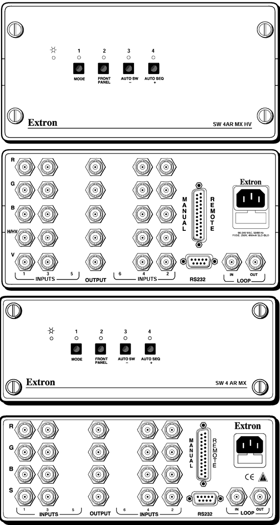 SW 4 AR MX & SW 4 AR MX HV Panel Drawing