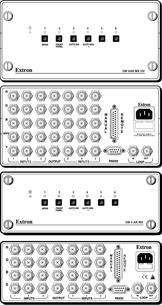 SW 6 AR MX & SW 6 AR MX HV Panel Drawing