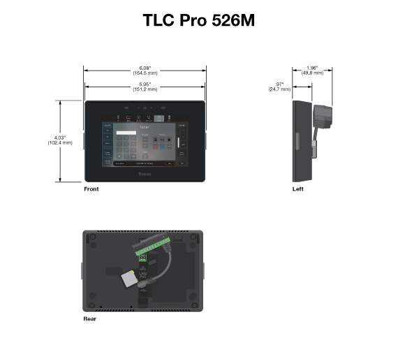 TLC Pro 526M Panel Drawing