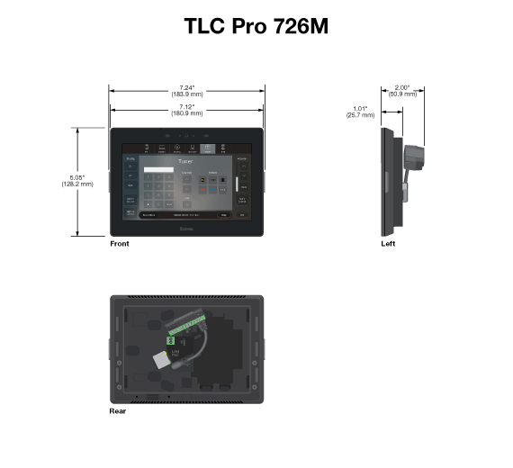 TLC Pro 726M Panel Drawing
