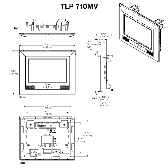 TLP 710MV Panel Drawing