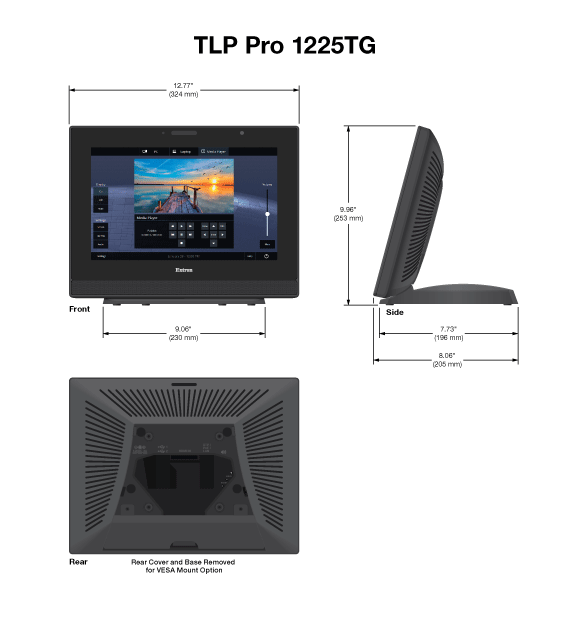 TLP Pro 1225TG Panel Drawing