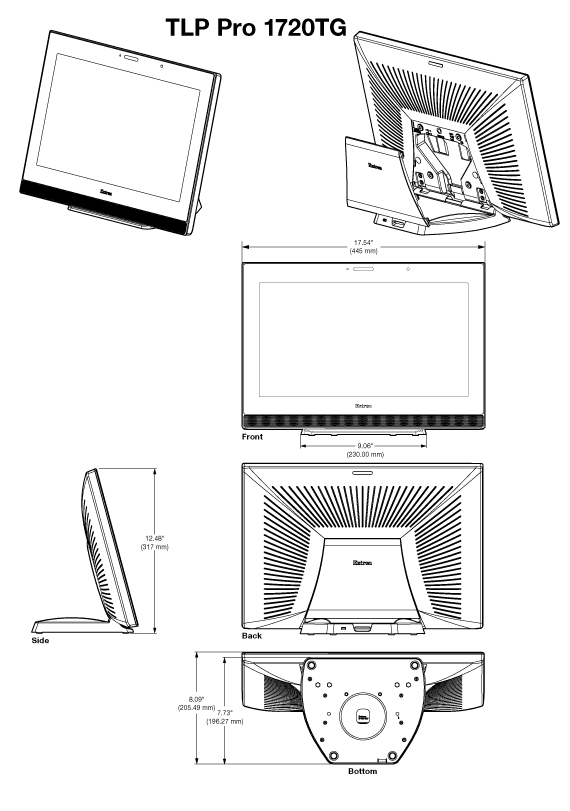 TLP Pro 1720TG Panel Drawing