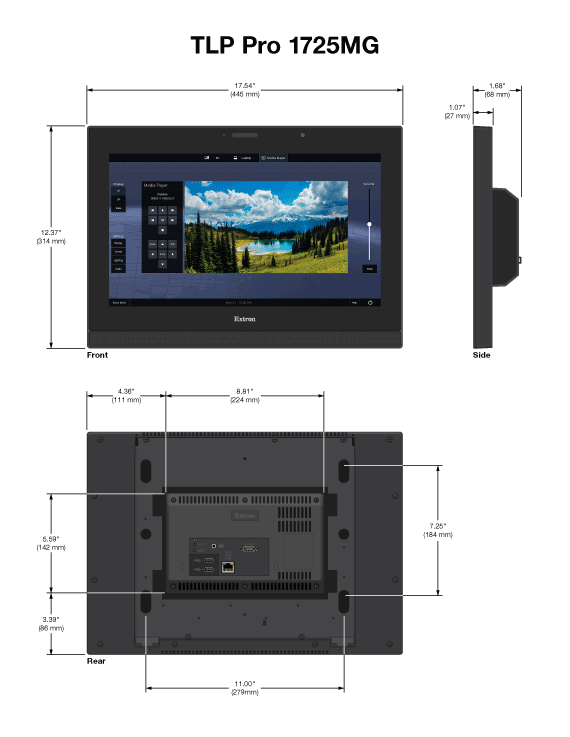 TLP Pro 1725MG Panel Drawing