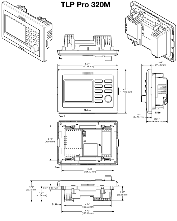 TLP Pro 320M Panel Drawing