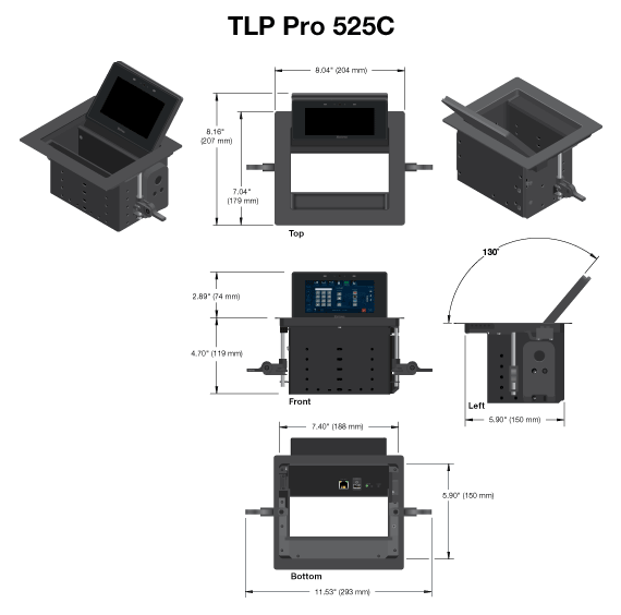 TLP Pro 525C Panel Drawing