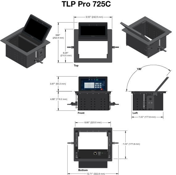 TLP Pro 725C Panel Drawing