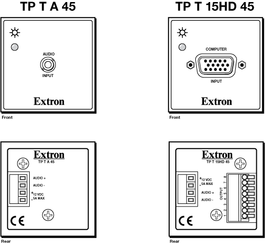 TP T 15HD 45 & TP T A 45 Panel Drawing
