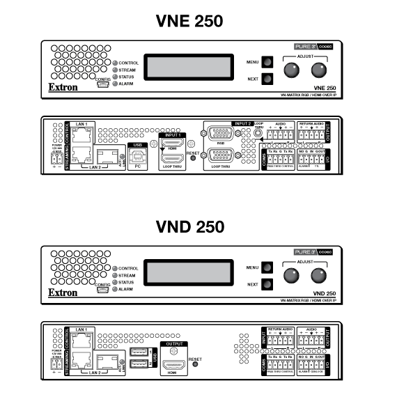VN-Matrix 250 Series Panel Drawing