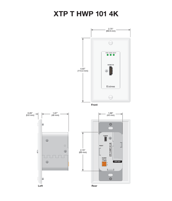 XTP T HWP 101 4K Panel Drawing