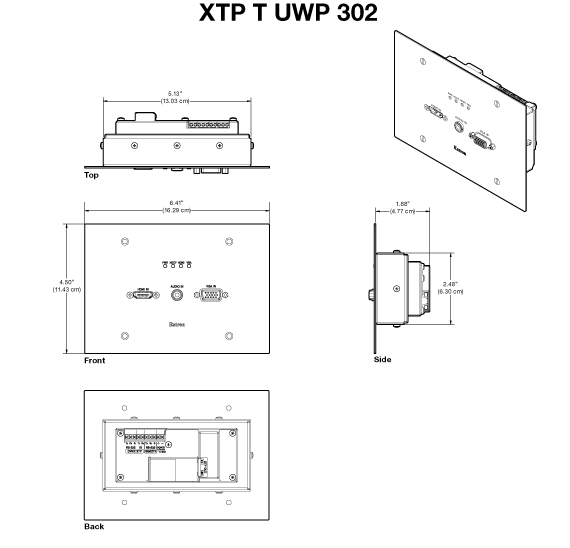 XTP T UWP 302 Panel Drawing