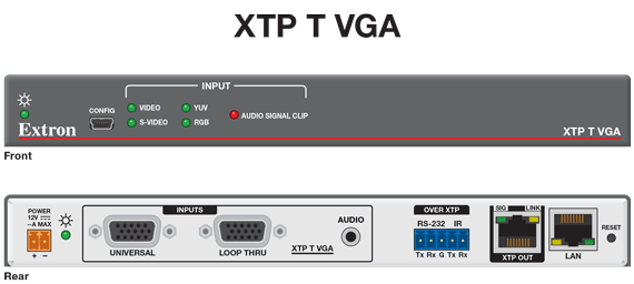 XTP T VGA Panel Drawing