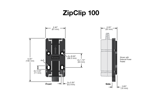ZipClip 100 Panel Drawing